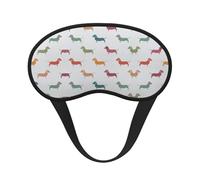 Cute Dachshound Dogs Print Blackout Sleep Mask - Side Sleeper Eye Cover, Soft Comfort, Perfect for Travel, Meditation