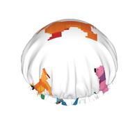 Cute Dachshound Dogs -Print Extra Large Waterproof Shower Cap-Double Layer Protection For Long/Curly Hair - Reusable & Travel Friendly.