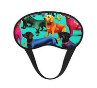 Cute Dachshound Dogs Print Sleep Mask for Side Sleepers Cup-Shaped Blackout Eye Mask Shades Cover for Men and Women