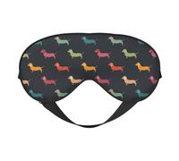 Cute Dachshound Dogs Print Soft Eye Mask Lightweight Sleep Aid Breathable Blackout Travel Nap Yoga Meditation
