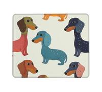 Cute Dachshound Dogs Printed Gaming Mouse Pad 8x7.6 Inches, Non-Slip Rubber Base Laptop Mousepad Desk Mat with Stitched Edges for Gamer, Office, Home