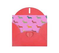 Cute Dachshound Dogs Printing Holiday Happy Birthday Cards Gift With Envelope And Note Tag For Women Men Wife Mom Husband