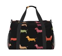 Cute Dachshound Dogs Travel Duffel Bag Weekend Bag Weekender Overnight Carry On Hand Bag Workout Sport Hospital