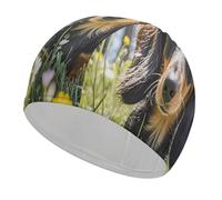 Cute Dachshund Bathing Cap High Elasticity Swimming Caps Fit Both Long Hair Short Hair Comfortable Large Shower Cap for Drag Reduction and Hair Protection