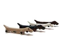 Cute Dachshund Chopstick Rest, Dinner Spoon Stand, Knife Fork Holder,Japanese Style Ceramic Chopsticks Holder(4Pcs)