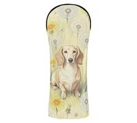 Cute Dachshund Dandelion Golf Club Cover Set Headcovers with Interchangeable No. Tags for Driver/Fairway Wood/Hybrid