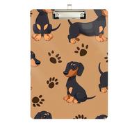 Cute Dachshund Dog Clipboard Writing Board Letter Size Clipboards, A4 Letter Size 12.5 x 9 Inches Silver Clip