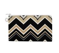 Cute Dachshund Dog Coin Purse Canvas Wallet Cute Change Purse Small Storage Bag with Zipper, Black White Tan Zigzag, One Size, Flowers and Animals