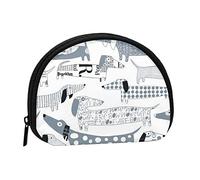 Cute Dachshund Dog Coin Purse Shell Mini Pouch Wallet Change Bag for Women Girls Kids