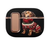 Cute Dachshund Dog in Sweater Headphone & Earphone Cases Compatible with Airpod Pro Scratch-Resistant PC Protective Cover with Secure Buckle