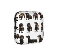 Cute Dachshund Dog Pattern, Sanitary Pad Storage Bag, Pad Holder Bag with Zipper, Change Purse