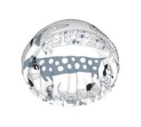 Cute Dachshund Dog Print Double Layer Shower Cap Reusable Lightweight And Soft Bath Hair Cap For Women