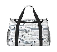 Cute Dachshund Dog Print Everyday Use Travel Duffle Bag Large Capacity Travel Bag Stylish Functional Bag, Black, One Size