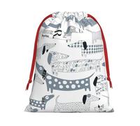 Cute Dachshund Dog Print Gift Reusable Drawstring Bag Holiday Party Decor Daily Storage Celebrations Pouch
