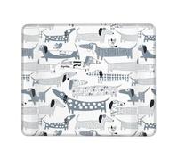 Cute Dachshund Dog Print Mouse Pad with Stitched Edge Office Supplies & Gaming Computer Desk Accessories Non-Slip Rubber Mouse Pad for Computers, Laptop, Office