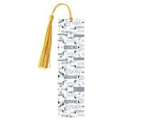 Cute Dachshund Dog Print Reading Page Markers, 5pcs Wooden Bookmarks with Tassels,Teachers Reading Book Lovers Gifts