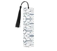 Cute Dachshund Dog Print Reading Page Markers, 5pcs Wooden Bookmarks with Tassels,Teachers Reading Book Lovers Gifts