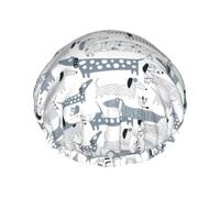Cute Dachshund Dog Print Shower Cap For Women Lightweight Reusable Softdouble Waterproof Layers Leakproof.