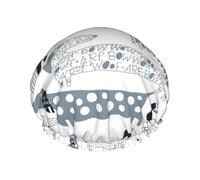 Cute Dachshund Dog Print Shower Cap with Elastic and Reusable for Long and Short Hair,Double Layers Hair Cap