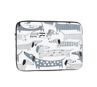Cute Dachshund Dog Printed Laptop Sleeve For 15 Inch Laptop, Shockproof Oxford Fabric Laptop Protective Case Laptop Bag