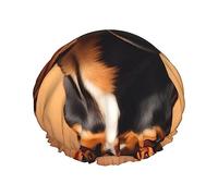 Cute Dachshund Dog Reusable Shower Cap,Double Layer Water Shower Non Wetting Hair Cap,Large Size For All Hair Lengths