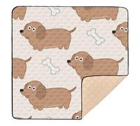 Cute Dachshund Dog Simple Large Non-Slip Thick Play mat for Baby for Floor Portable Foldable Infant Play Mat for Baby Toddler Infant, 50'' x 50''tapete para juegos de