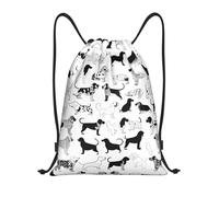 Cute Dachshund Dog Title: Lightweight Drawstring Duffel Bag â€“ Water-Resistant Foldable Gym Sack with Adjustable Shoulder Strap, Ideal for Sports, Yoga, Travel and School