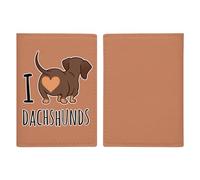Cute Dachshund Dog Travel Passport Wallet Credit Card Holder Cover Case Protector