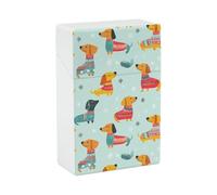 Cute Dachshund Dogs Snowflakes Cute Cigarette Case Smoking Box Pocket Holder Carrying Coin Pouch for Men Women