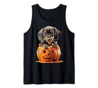 Cute Dachshund Dripping Pumpkin Candy Corn Halloween Dog Pup Tank Top