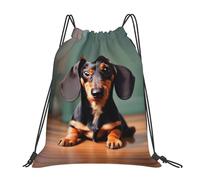 Cute Dachshund Duggee Women Men Gym Sack Waterproof Drawstring Backpack Lightweight Swimming Bag For Travel Gym Swim