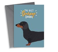 Cute Dachshund Fathers Day Card/Birthday Card - Daddy - Sausage Dog - The Best Sausage Daddy
