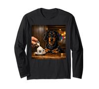 Cute Dachshund for Dogs Drinking Puppuccino Dog Cup Meme Art Long Sleeve T-Shirt