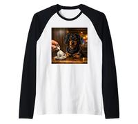 Cute Dachshund for Dogs Drinking Puppuccino Dog Cup Meme Art Raglan Baseball Tee