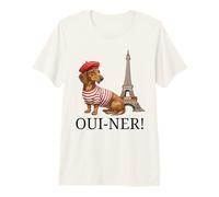 Cute Dachshund Gift Paris Oui-Ner Ouiner Wiener Eiffel Tower Premium T-Shirt