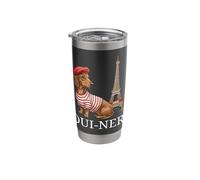 Cute Dachshund Gift Paris Oui-Ner Ouiner Wiener Eiffel Tower Stainless Steel Insulated Tumbler