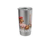Cute Dachshund Gift Paris Oui-Ner Ouiner Wiener Eiffel Tower Stainless Steel Insulated Tumbler