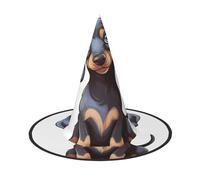 Cute Dachshund Halloween Witch Hat 3 PCS Witch Costume Accessories Wizard Hats for Halloween Party Supplies
