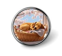 Cute Dachshund Lapel Pin Badge Round Metal Button Pin Personalized Novelty Pinback Button Badges Funny Recognition Enamel Pins Novelty Cute Cartoon Brooch Pin for Jacket Bag Coat