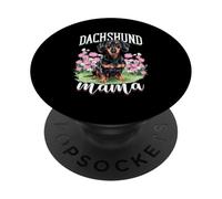 Cute Dachshund Mama Dog Lover Floral Style PopSockets Adhesive PopGrip