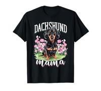 Cute Dachshund Mama Dog Lover Floral Style T-Shirt