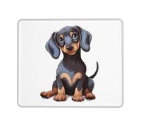 Cute Dachshund Mouse Pad with Stitched Edge, Personalized Premium-Textured Computer Mouse Mat with Non-Slip Rubber Base, Waterproof Gaming Mousepad for Laptop, Office Home 8.3 x 10.3 in