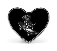 Cute Dachshund on A Skateboard Badge Heart Shape Cute Brooch Pins Button Badges for Backpack Jackets Hats Decor