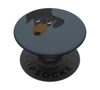 Cute Dachshund Peekaboo | Gray Minimal Dog Art PopSockets Adhesive PopGrip