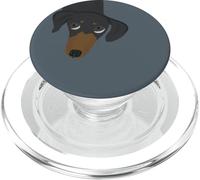 Cute Dachshund Peekaboo | Gray Minimal Dog Art PopSockets PopGrip for MagSafe