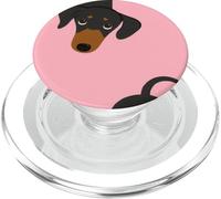 Cute Dachshund Peekaboo | Pink Minimal Dog Art PopSockets PopGrip for MagSafe