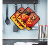 Cute Dachshund Pot Holders with Pocket Sets of 2 Heat Resistant Thickened Hot Pads with Hanging Loops Oven Potholder for Kitchen Cooking Baking Trivet 8 X 8 Inches