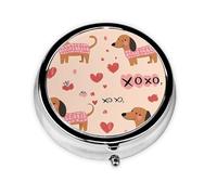 Cute Dachshund Small Pill Box 3 Compartment Portable Pill Box for Purse Pocket Love Dog Mini Medicine Organiser for Daily Vitamin Fish Oil Storage