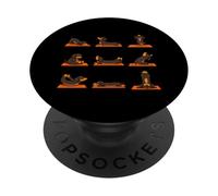 Cute Dachshund Yoga Dog Stretching Poses PopSockets Adhesive PopGrip