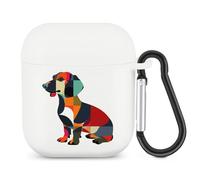 Cute Dachshunds Bluetooth Headset Cover Earbuds Case TPU Headphone Protective Compatible with Airpods 1/2 White-Color